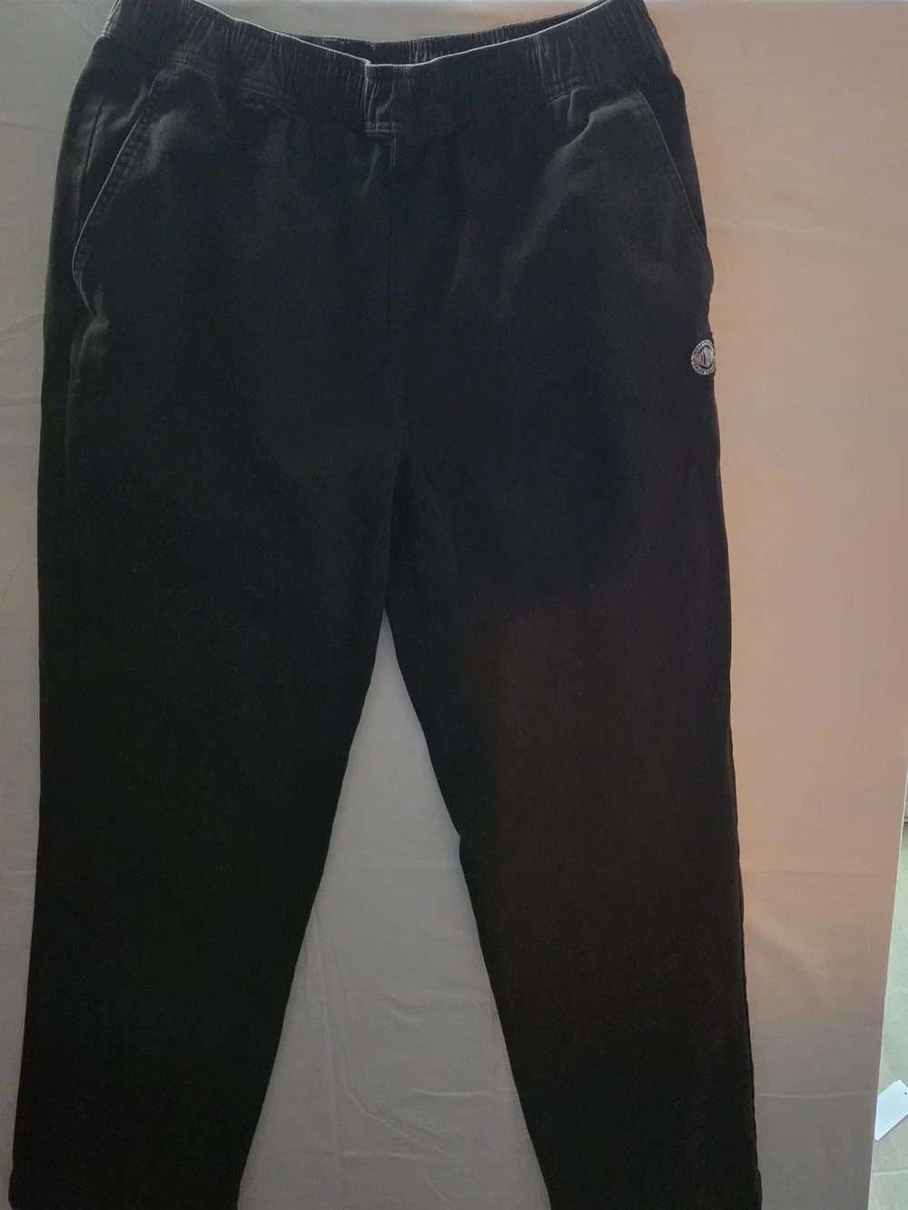 Black Men's Stretch Chinos with Elastic Waist